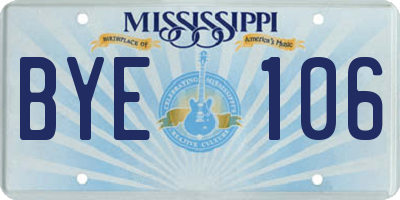 MS license plate BYE106