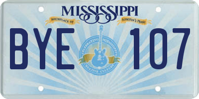 MS license plate BYE107