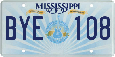 MS license plate BYE108