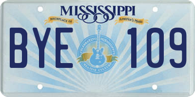 MS license plate BYE109