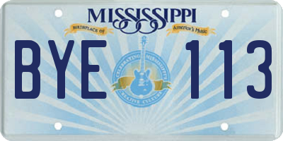 MS license plate BYE113
