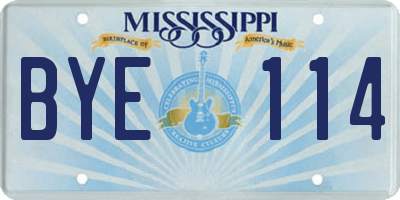 MS license plate BYE114