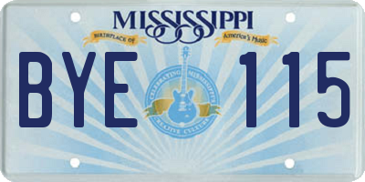 MS license plate BYE115