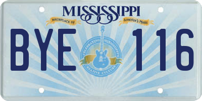 MS license plate BYE116