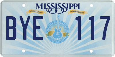 MS license plate BYE117