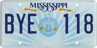 MS license plate BYE118