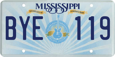 MS license plate BYE119