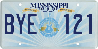 MS license plate BYE121