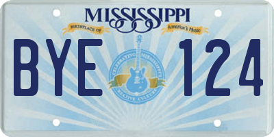 MS license plate BYE124
