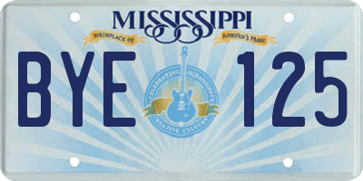 MS license plate BYE125