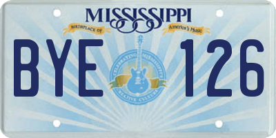 MS license plate BYE126