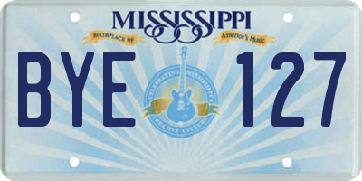 MS license plate BYE127