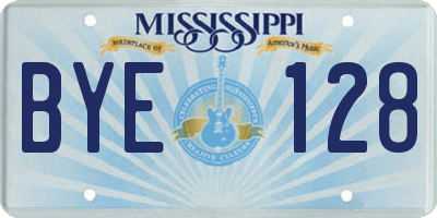 MS license plate BYE128