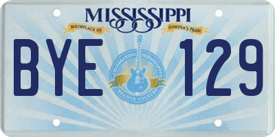 MS license plate BYE129