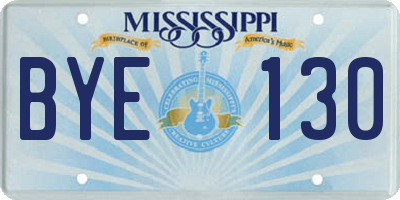 MS license plate BYE130