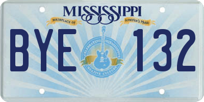 MS license plate BYE132