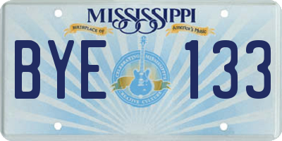 MS license plate BYE133