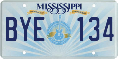 MS license plate BYE134