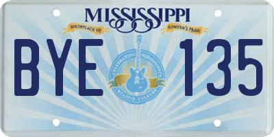 MS license plate BYE135
