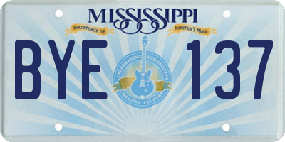 MS license plate BYE137