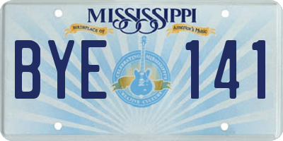 MS license plate BYE141