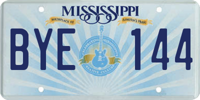 MS license plate BYE144