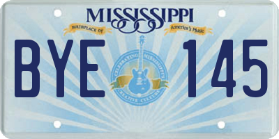 MS license plate BYE145
