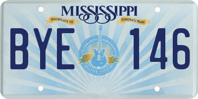 MS license plate BYE146