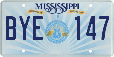 MS license plate BYE147