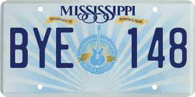 MS license plate BYE148