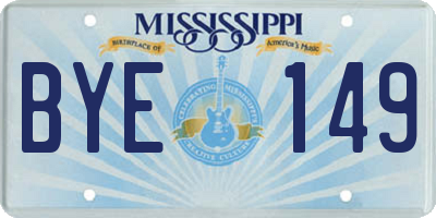 MS license plate BYE149