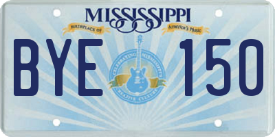 MS license plate BYE150