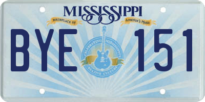 MS license plate BYE151