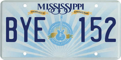 MS license plate BYE152