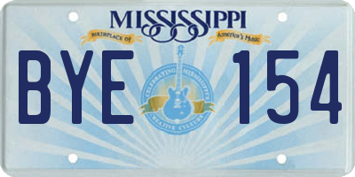 MS license plate BYE154