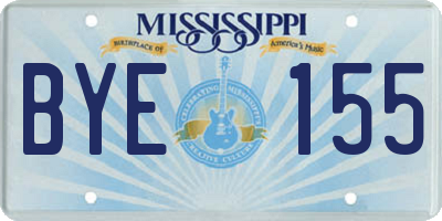 MS license plate BYE155