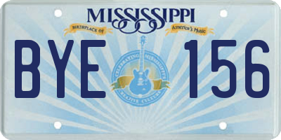 MS license plate BYE156