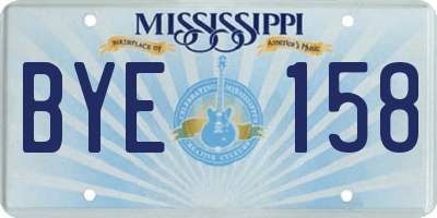 MS license plate BYE158