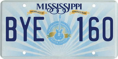MS license plate BYE160