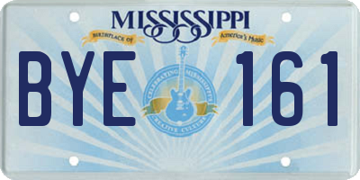 MS license plate BYE161