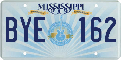 MS license plate BYE162