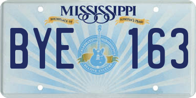 MS license plate BYE163
