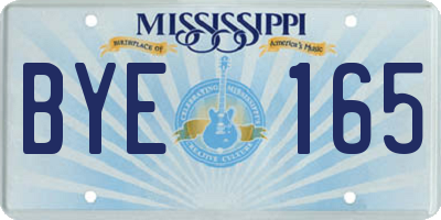 MS license plate BYE165
