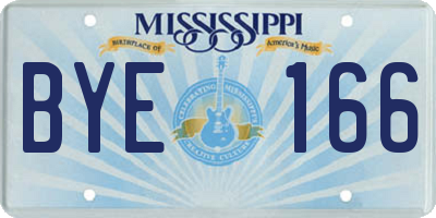 MS license plate BYE166