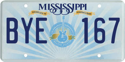 MS license plate BYE167
