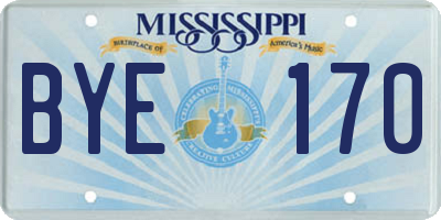 MS license plate BYE170