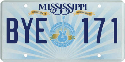 MS license plate BYE171