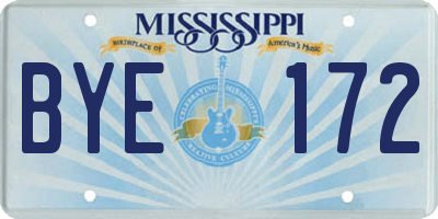 MS license plate BYE172