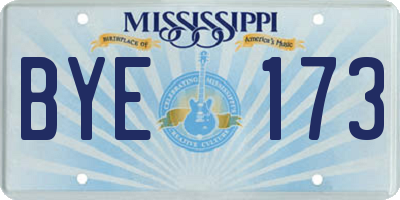 MS license plate BYE173