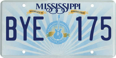 MS license plate BYE175